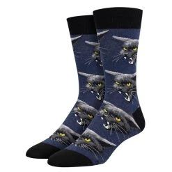 Socksmith Men's Black Cat Malice Socks