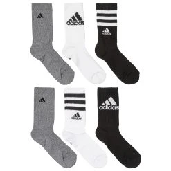 Adidas Youth Cushioned Mixed Crew Socks - 6-Pack