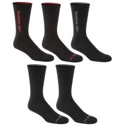 Reebok Men's Vector Crew Socks - 5-Pack