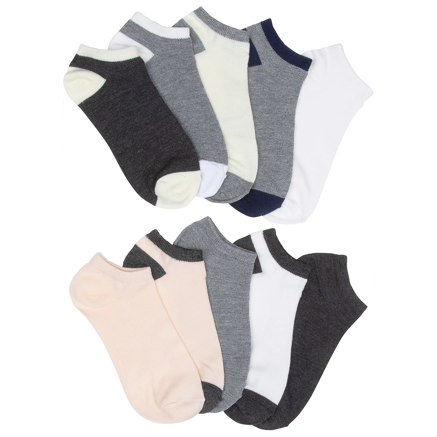 Caribbean Joe Ladies Ankle Socks - 10-Pack - Image 2