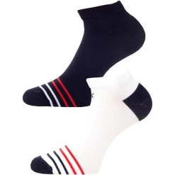 Ladies Andrus Tech Socks 2 Pair Navy White
