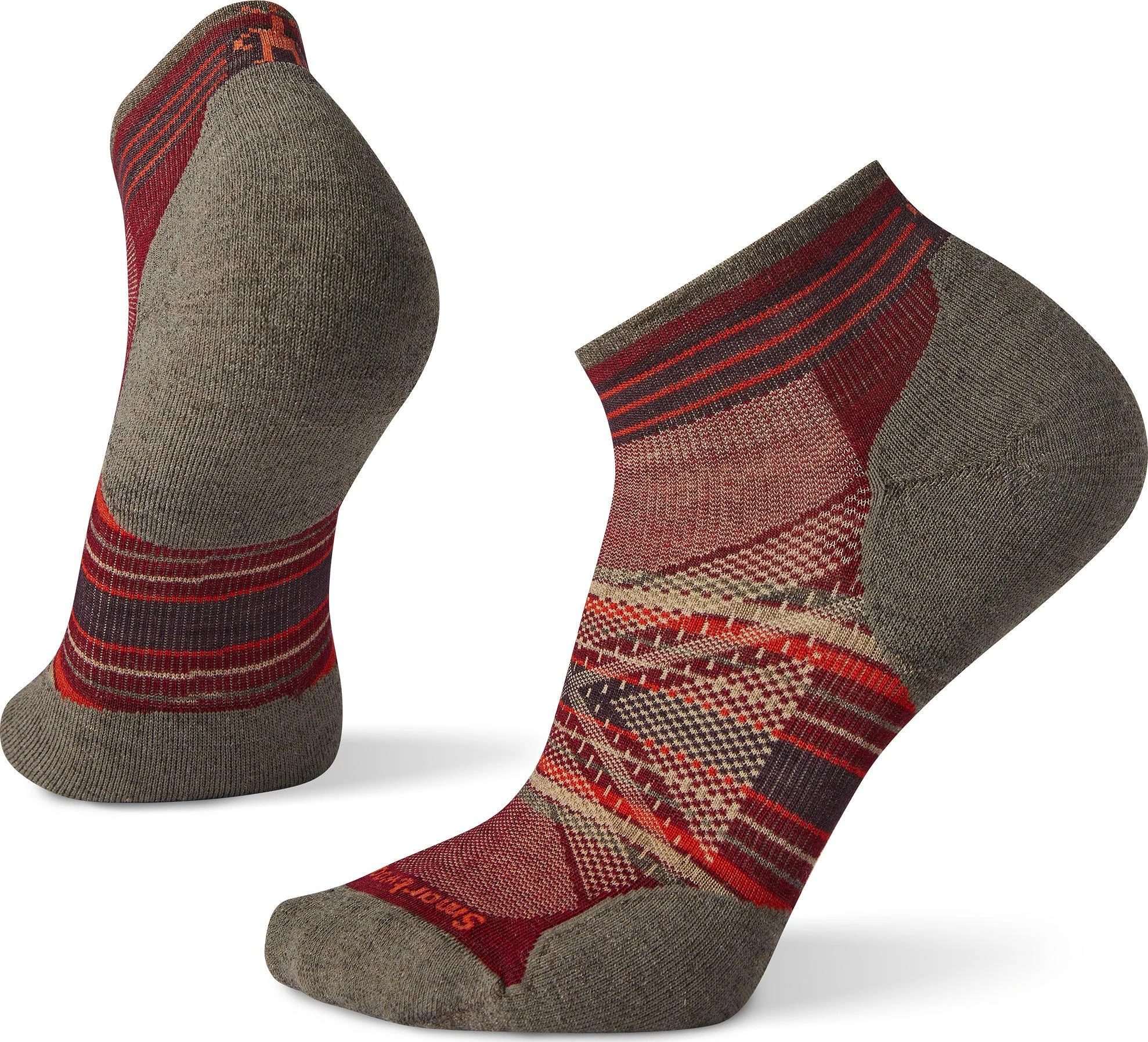 Smartwool PhD® Run Light Elite Pattern Low Cut Socks (A25 - Tibetan Red)