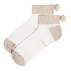 Ladies Pompom Socks 2-Pack Mushroom