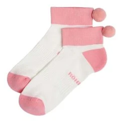 Ladies Pompom Socks 2-Pack Rose