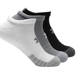 Under Armour Adult HeatGear® No Show Socks 3-Pack Grey - White - Black (035)