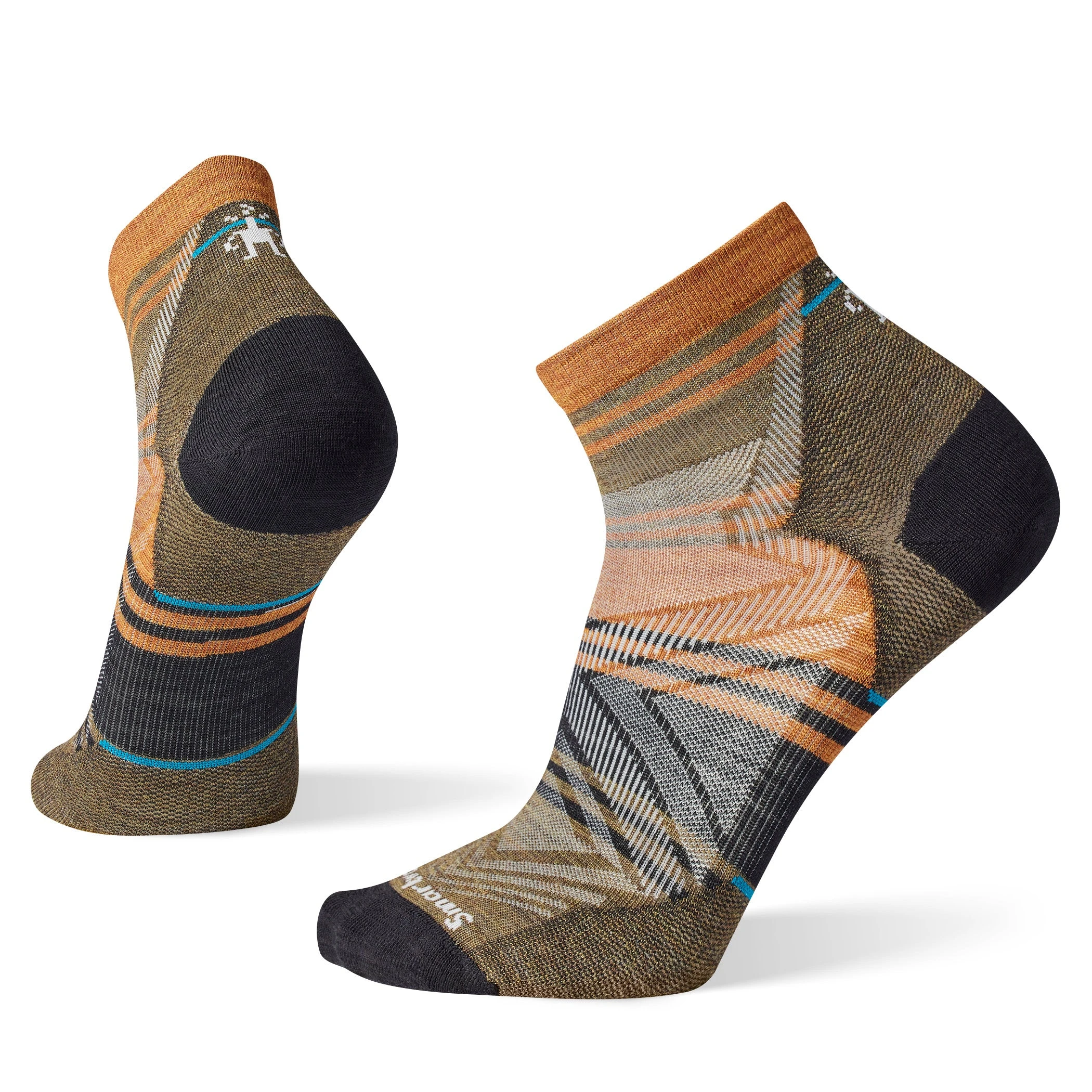 Smartwool Run Zero Cushion Ankle Pattern Socks (Black)