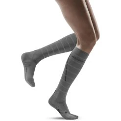 CEP Women's Reflective Compression Tall Socks (Grey)