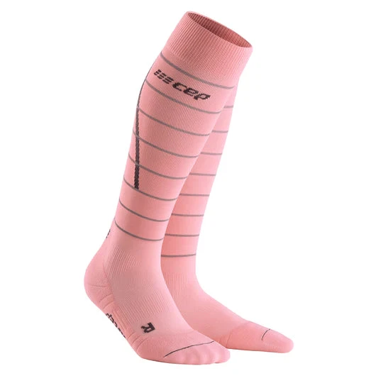CEP Women's Reflective Compression Tall Socks (Light Rose) - Image 3