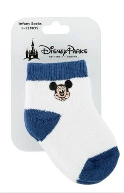 Disney Infant Socks - Mickey Mouse - White And Blue - 2 Pack