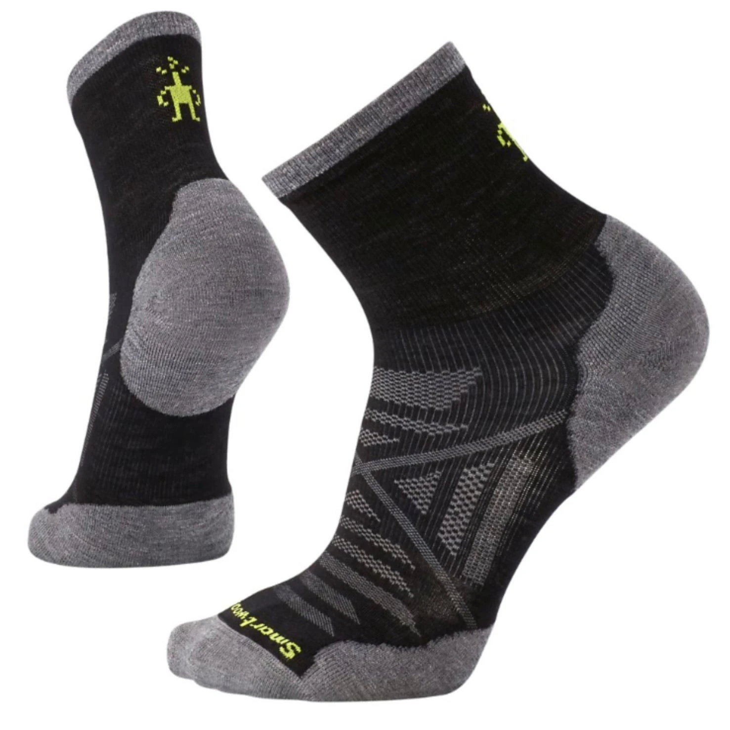 Smartwool PhD® Run Cold Weather Mid Crew Socks (Black)