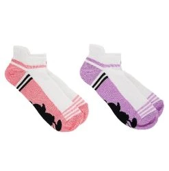 Disney Low Cut Socks For Women - Mickey Mouse Silhouette - Pink And Purple